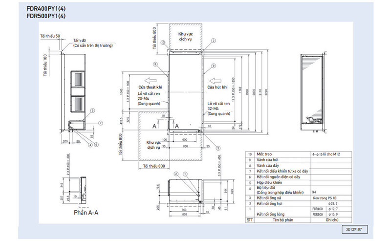 bản vẽ điều hòa âm trần nối ống gió