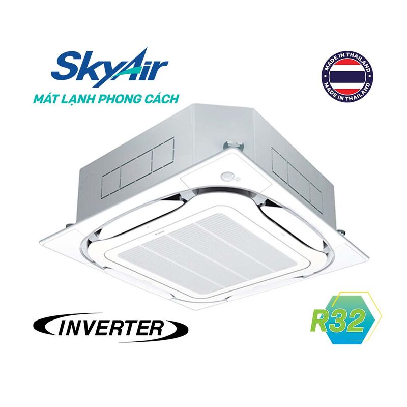 Điều Hòa Âm Trần Cassette Daikin Inverter 1 Chiều 34.000 BTU (FCTF100AVM / RZF100CYM+BYCQ125EAF) Điều Khiển Dây – 3 Pha