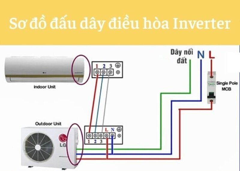 cách đấu dây điện điều hòa 2 chiều