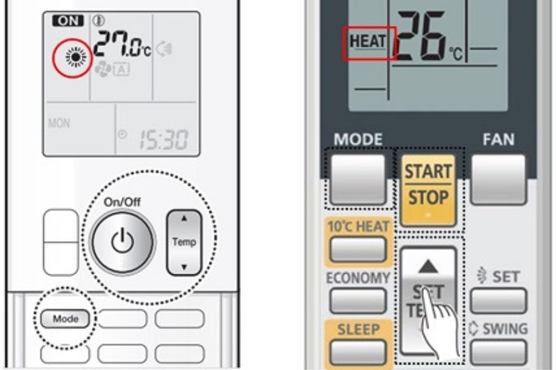 Chế độ Heat của điều hòa